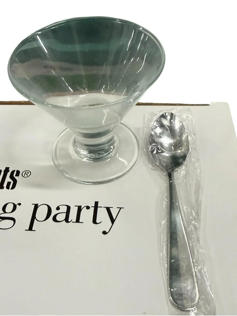 PIER 1 IMPORTS Tasting Party Mini Coupes 24 piece 12 Glass Dishes 12 Spoons New
